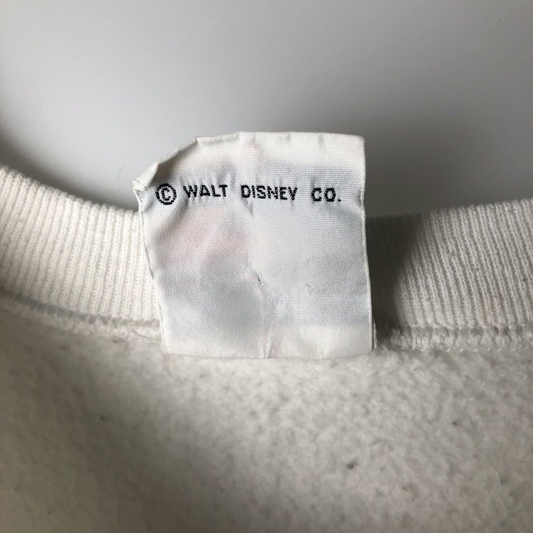 Vintage 90'S Mickey and Co. Mickey Mouse large print character sweatshirt, size L, men's unclear white type Vintage Second Hand