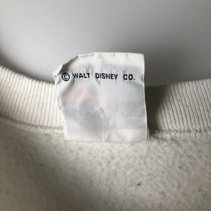 Vintage 90'S Mickey and Co. Mickey Mouse large print character sweatshirt, size L, men's unclear white type Vintage Second Hand