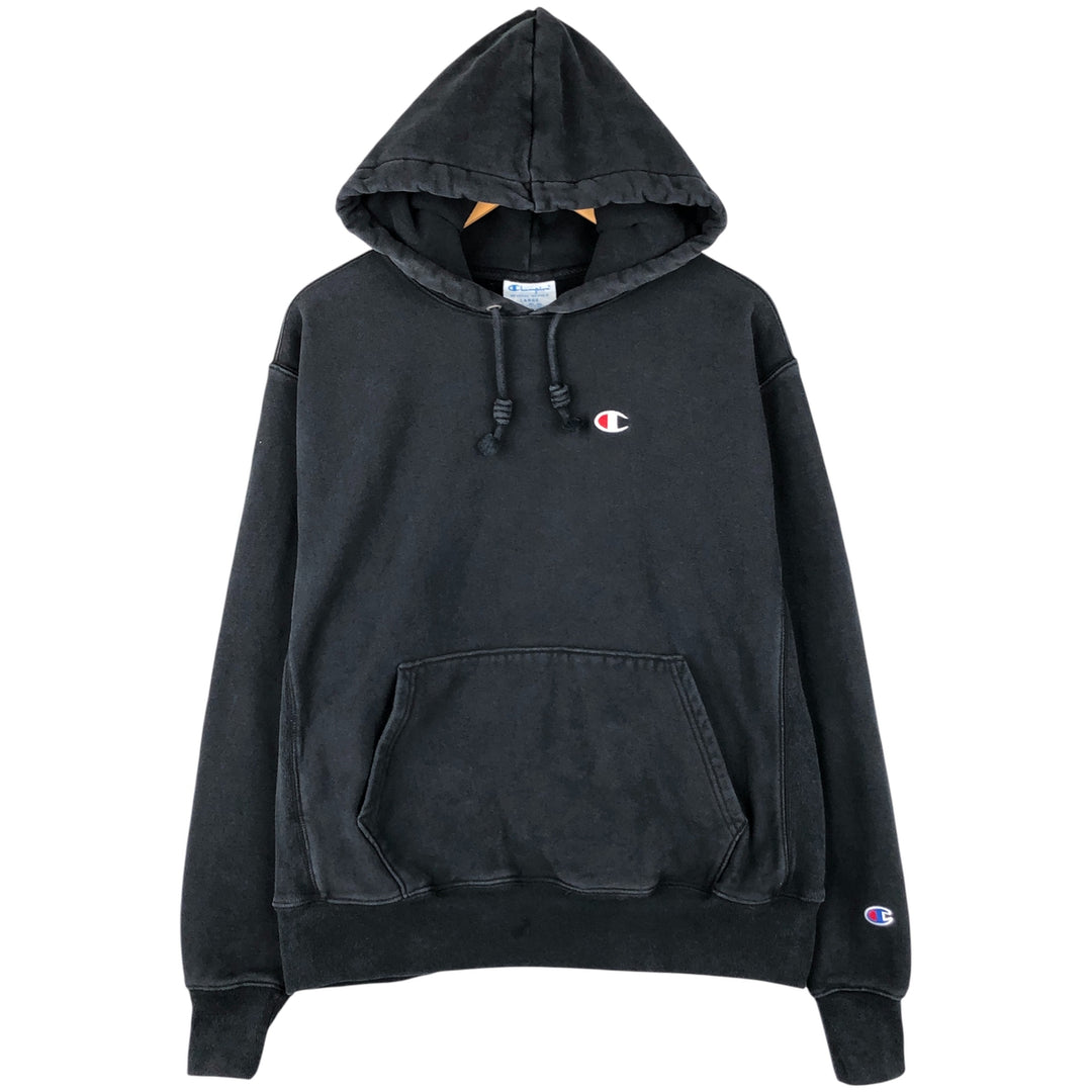 Champion REVERSE WEAVE Reverse Weave Sweat Pullover Hoodie Men's L size cotton black type Vintage Second Hand