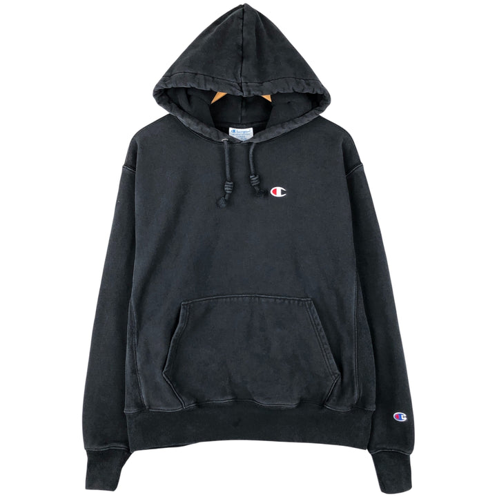 Champion REVERSE WEAVE Reverse Weave Sweat Pullover Hoodie Men's L size cotton black type Vintage Second Hand