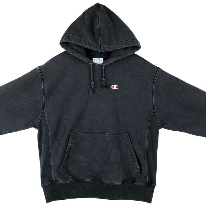 Champion REVERSE WEAVE Reverse Weave Sweat Pullover Hoodie Men's L size cotton black type Vintage Second Hand