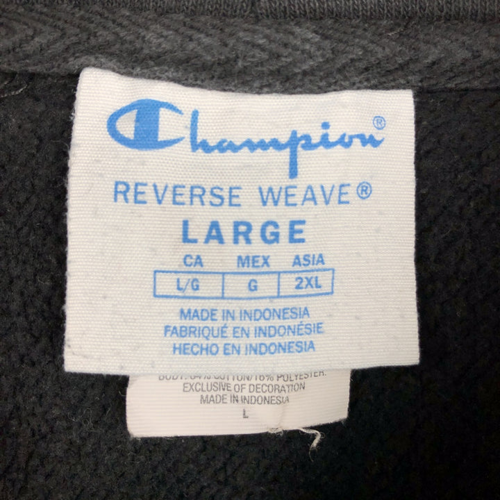 Champion REVERSE WEAVE Reverse Weave Sweat Pullover Hoodie Men's L size cotton black type Vintage Second Hand