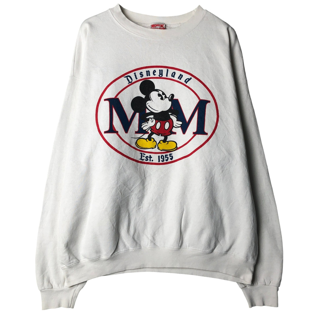 Vintage 90'S MICKEY INC Mickey Mouse character sweatshirt, made in the USA, men's size XXL cotton white type Vintage Second Hand