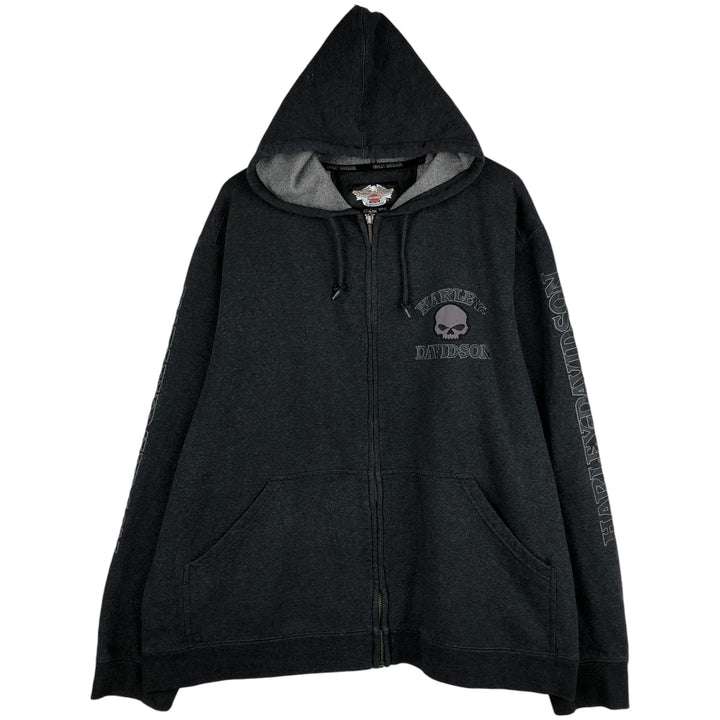 Harley-Davidson Full Zip Sweatshirt, Men's XXL cotton gray type Vintage Second Hand