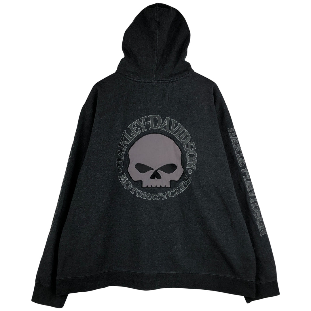 Harley-Davidson Full Zip Sweatshirt, Men's XXL cotton gray type Vintage Second Hand
