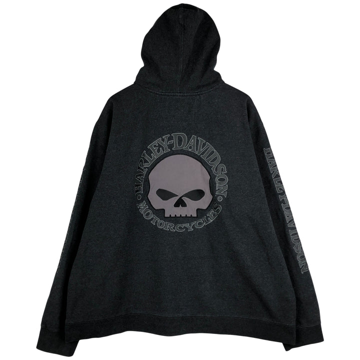 Harley-Davidson Full Zip Sweatshirt, Men's XXL cotton gray type Vintage Second Hand