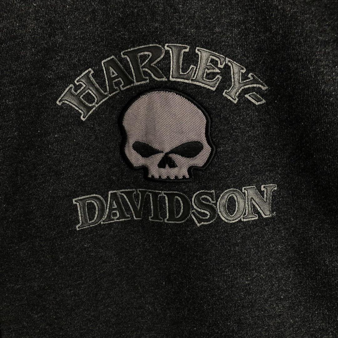 Harley-Davidson Full Zip Sweatshirt, Men's XXL cotton gray type Vintage Second Hand