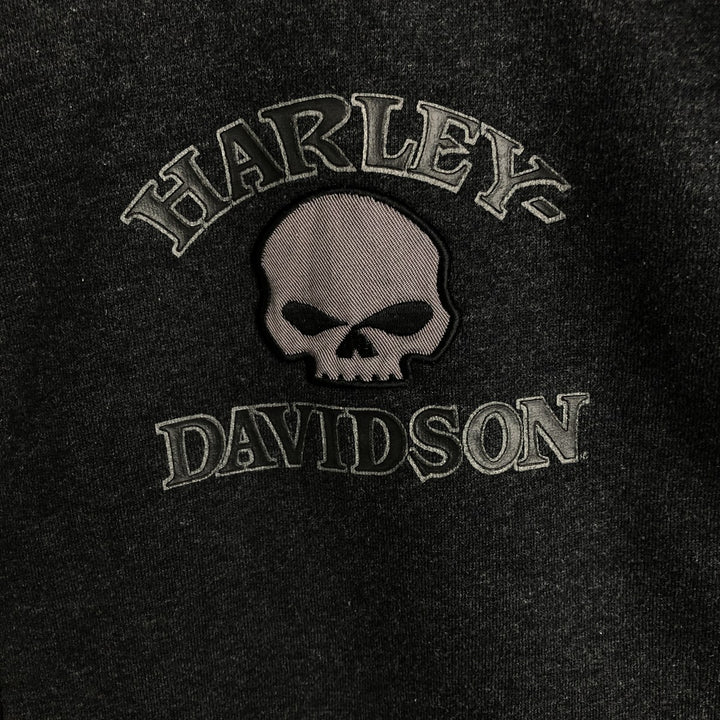 Harley-Davidson Full Zip Sweatshirt, Men's XXL cotton gray type Vintage Second Hand