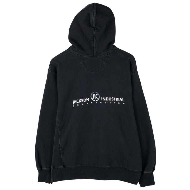 00'S Champion Premium Reverse Weave Advertising Sweat Pullover Hoodie Men's L size cotton black type Vintage Second Hand