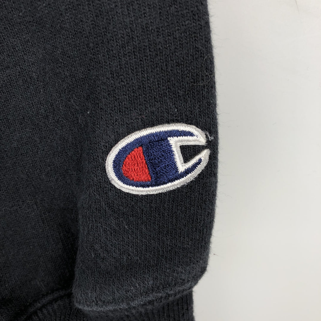 00'S Champion Premium Reverse Weave Advertising Sweat Pullover Hoodie Men's L size cotton black type Vintage Second Hand