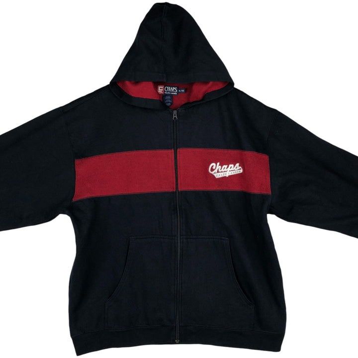 Ralph Lauren CHAPS full-zip sweatshirt hoodie, men's size XL cotton black type Vintage Second Hand