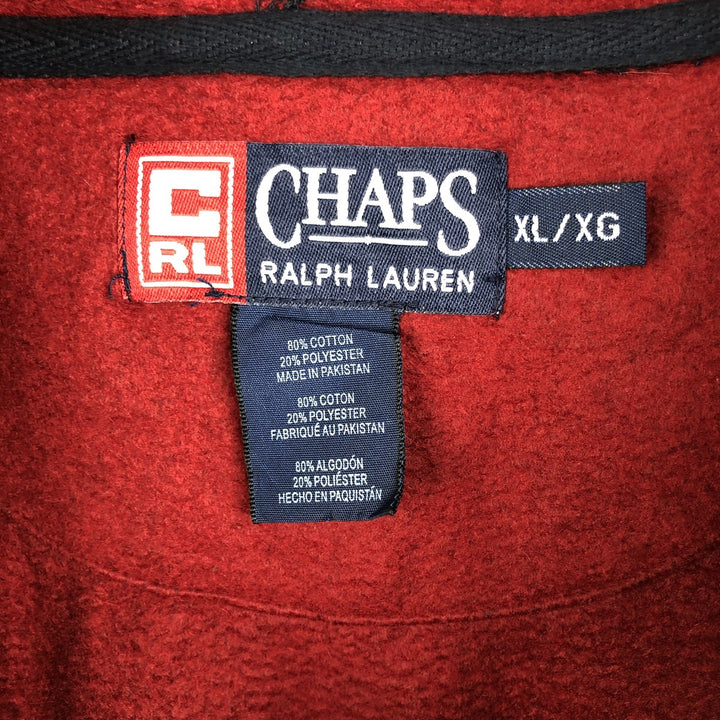 Ralph Lauren CHAPS full-zip sweatshirt hoodie, men's size XL cotton black type Vintage Second Hand