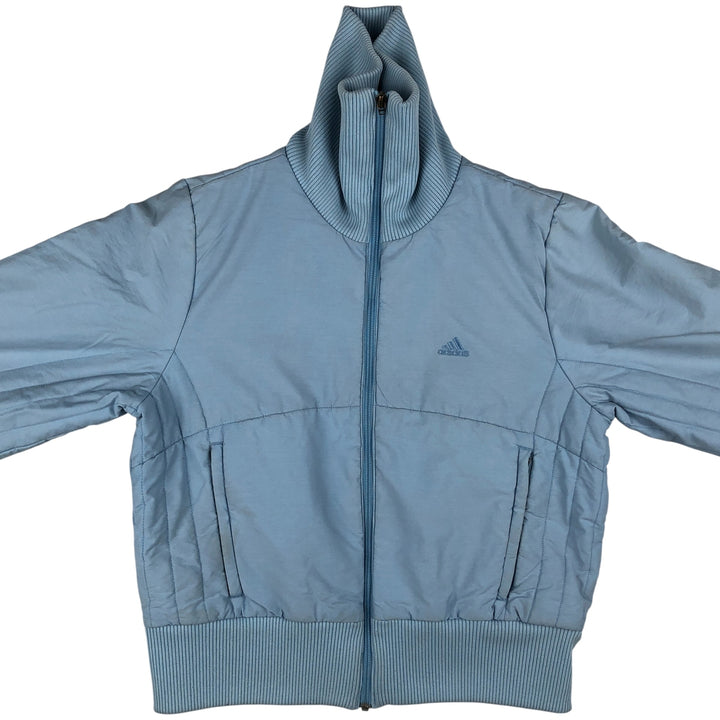 2000'S Adidas high-neck padded puffer jacket, women's size M cotton Blue type light blue Vintage Second Hand
