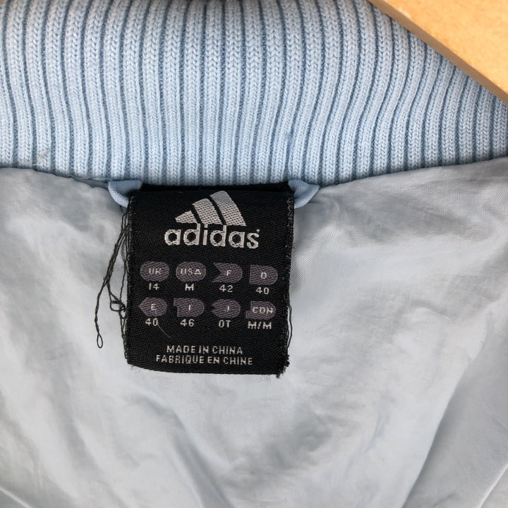 2000'S Adidas high-neck padded puffer jacket, women's size M cotton Blue type light blue Vintage Second Hand