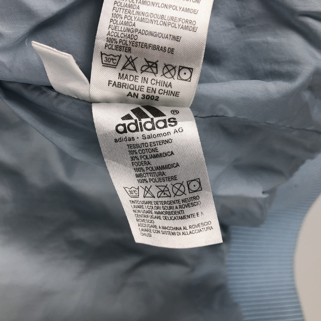 2000'S Adidas high-neck padded puffer jacket, women's size M cotton Blue type light blue Vintage Second Hand