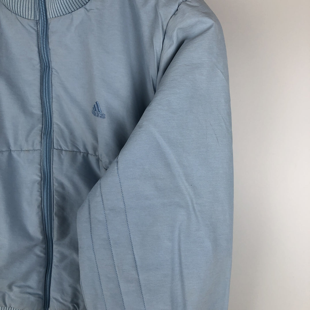 2000'S Adidas high-neck padded puffer jacket, women's size M cotton Blue type light blue Vintage Second Hand