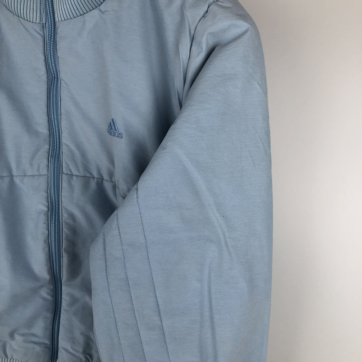 2000'S Adidas high-neck padded puffer jacket, women's size M cotton Blue type light blue Vintage Second Hand