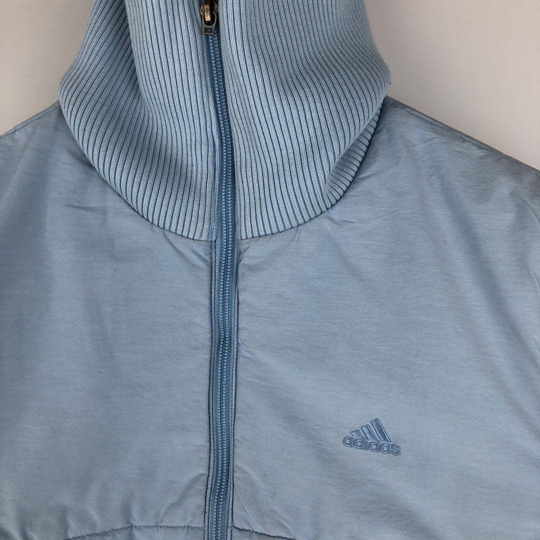 2000'S Adidas high-neck padded puffer jacket, women's size M cotton Blue type light blue Vintage Second Hand