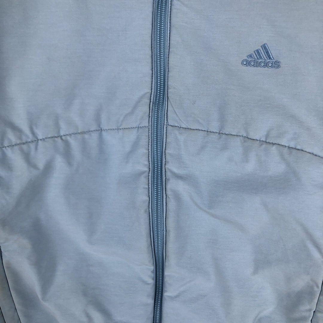 2000'S Adidas high-neck padded puffer jacket, women's size M cotton Blue type light blue Vintage Second Hand
