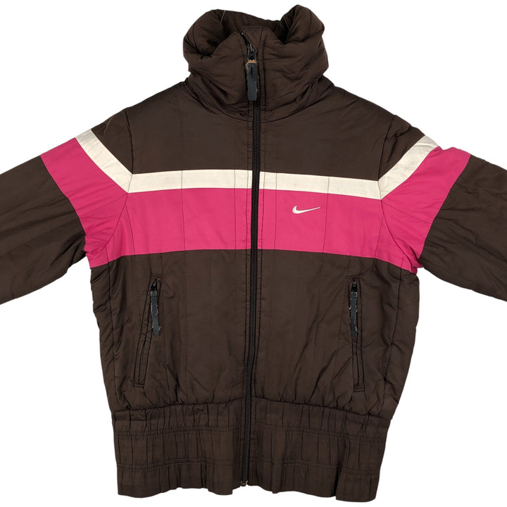 2000'S Nike padded puffer jacket, women's size S polyester brown type Vintage Second Hand
