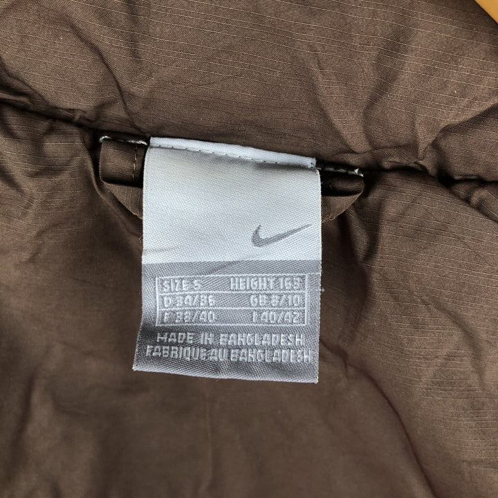 2000'S Nike padded puffer jacket, women's size S polyester brown type Vintage Second Hand