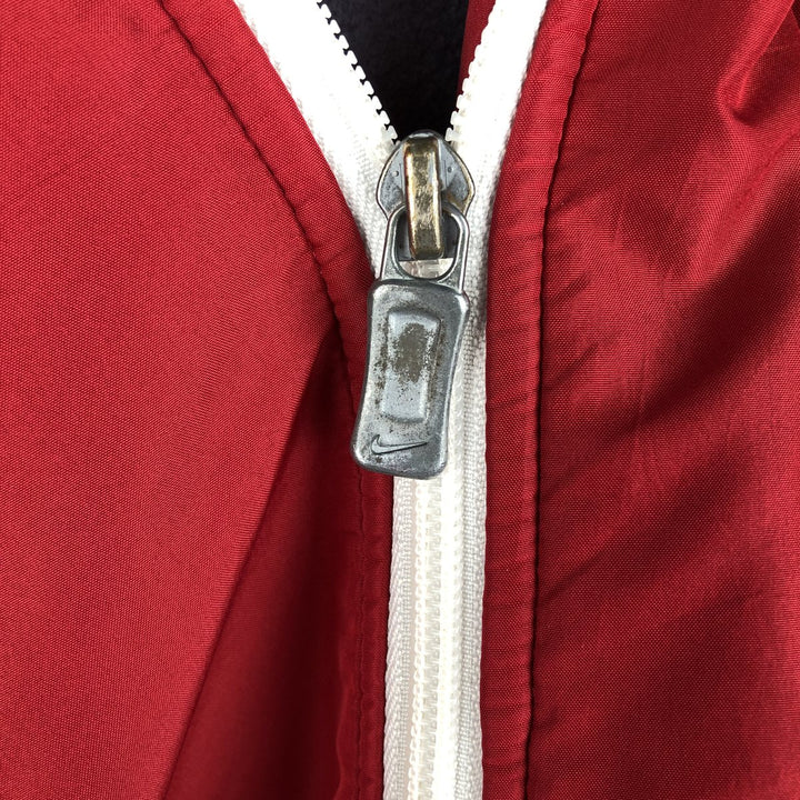Vintage 90'S Nike hooded windbreaker, size L, women's polyester red type Vintage Second Hand