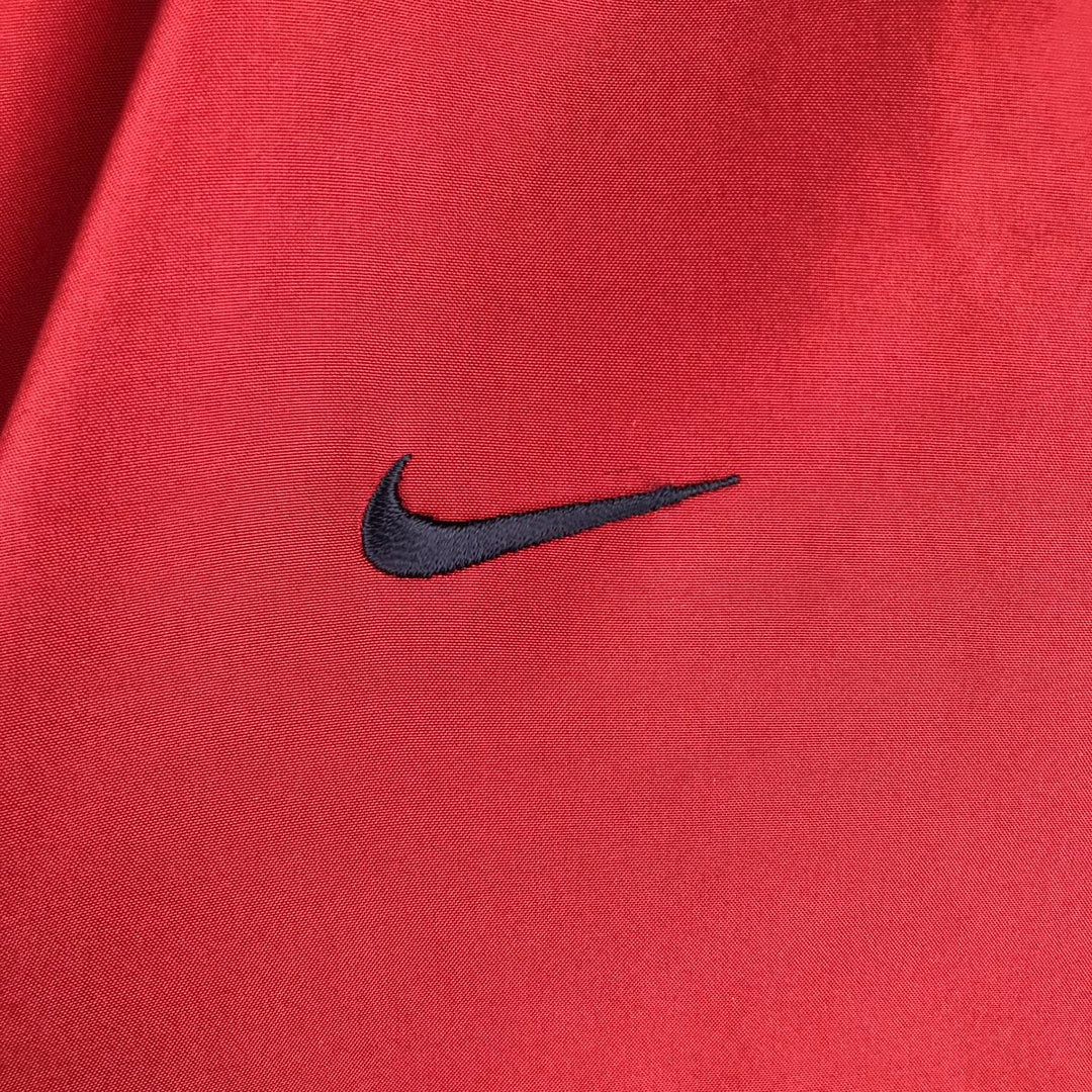 Vintage 90'S Nike hooded windbreaker, size L, women's polyester red type Vintage Second Hand