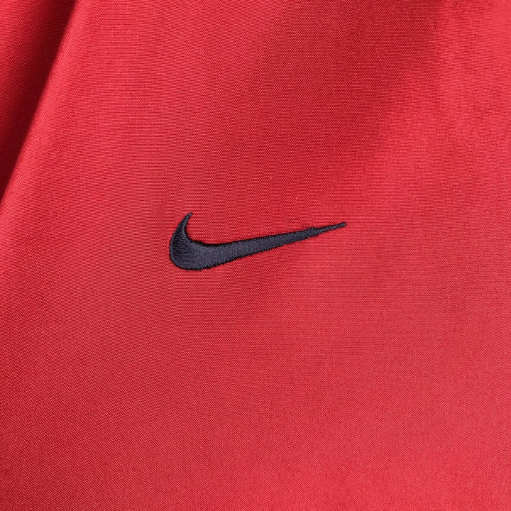 Vintage 90'S Nike hooded windbreaker, size L, women's polyester red type Vintage Second Hand