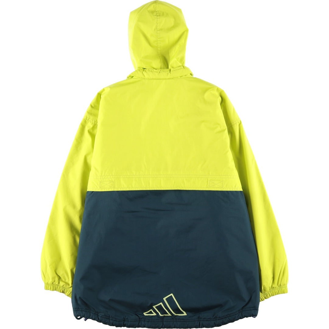 Vintage 90'S adidas padded hoodie/puffer jacket, size L, women's polyester yellow type Vintage Second Hand