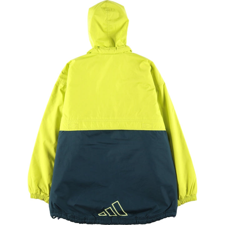 Vintage 90'S adidas padded hoodie/puffer jacket, size L, women's polyester yellow type Vintage Second Hand