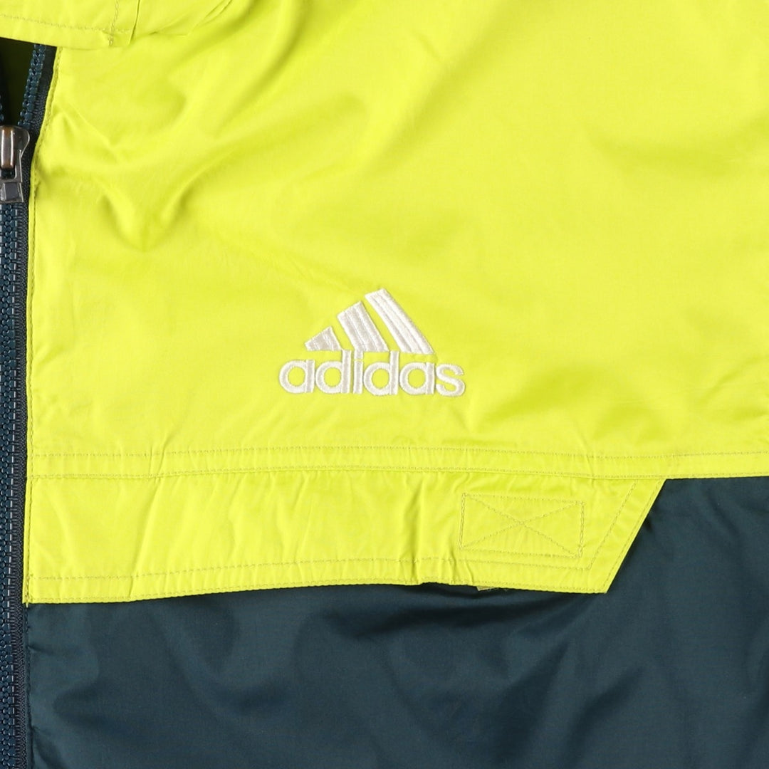Vintage 90'S adidas padded hoodie/puffer jacket, size L, women's polyester yellow type Vintage Second Hand