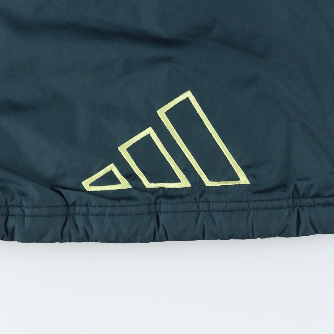 Vintage 90'S adidas padded hoodie/puffer jacket, size L, women's polyester yellow type Vintage Second Hand