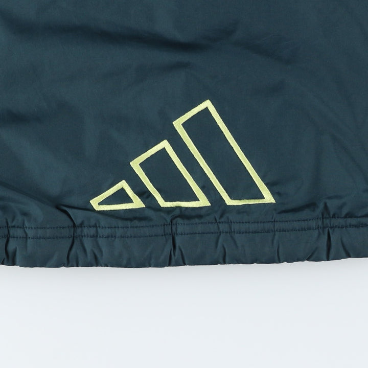 Vintage 90'S adidas padded hoodie/puffer jacket, size L, women's polyester yellow type Vintage Second Hand