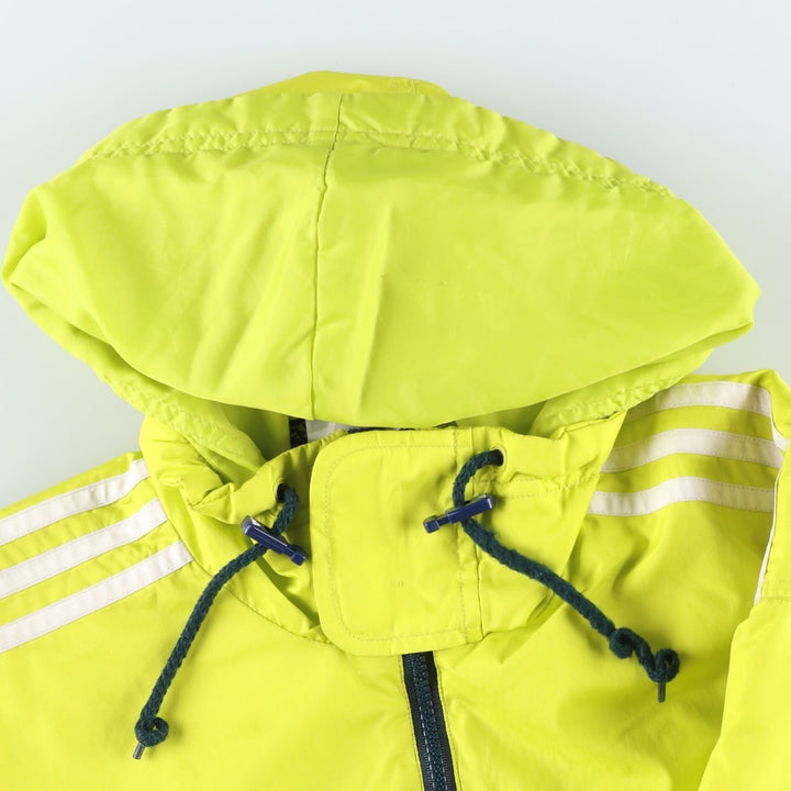 Vintage 90'S adidas padded hoodie/puffer jacket, size L, women's polyester yellow type Vintage Second Hand