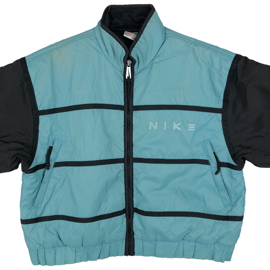 90'S Nike padded puffer jacket, women's size M, vintage Nylon Blue type light blue Vintage Second Hand