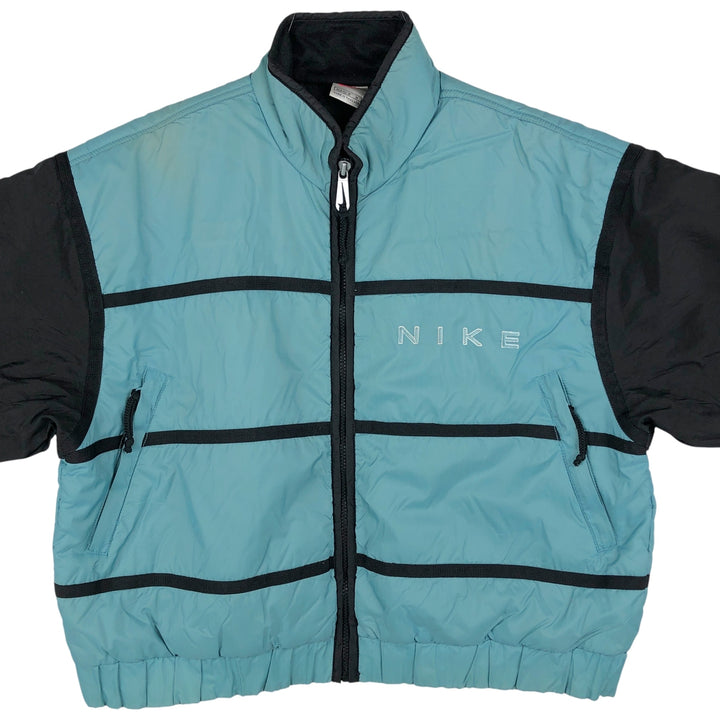 90'S Nike padded puffer jacket, women's size M, vintage Nylon Blue type light blue Vintage Second Hand