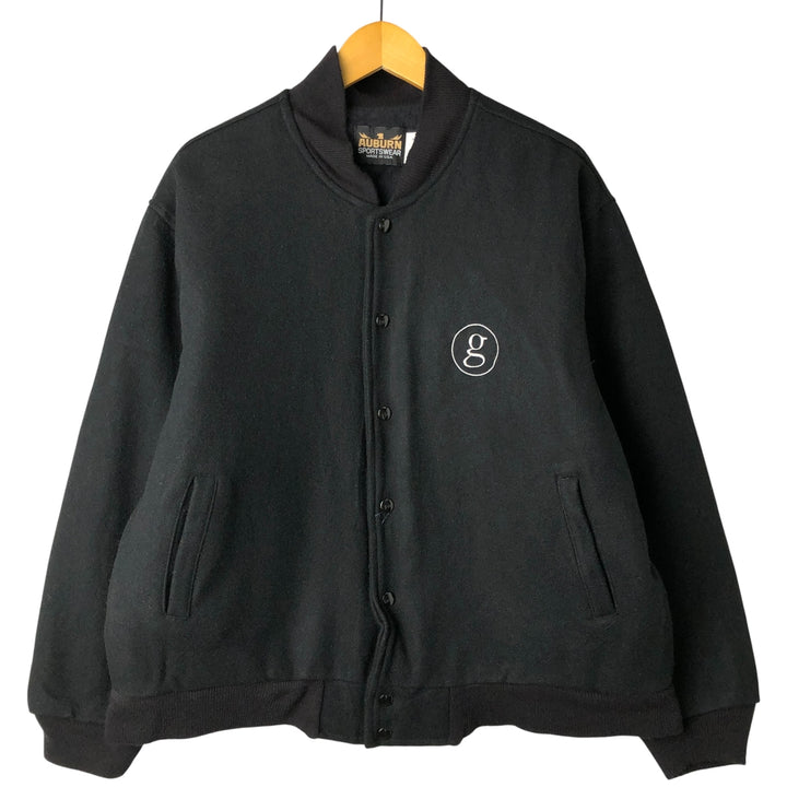 90'S AUBURN SPORTSWEAR Padded Wool Varsity Jacket, Made in USA, Men's XL Recycled wool black type Vintage Second Hand