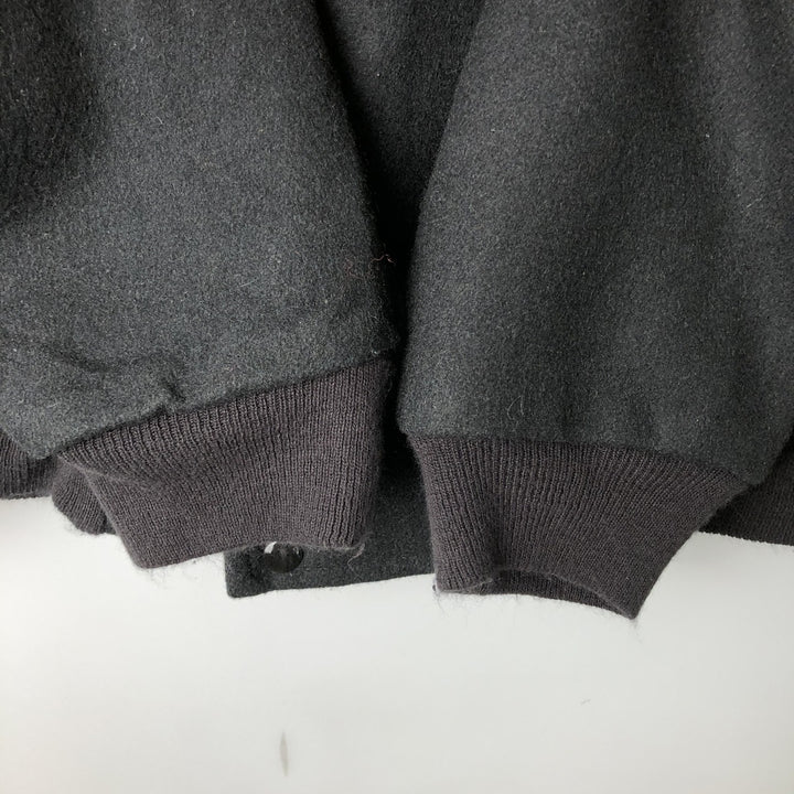 90'S AUBURN SPORTSWEAR Padded Wool Varsity Jacket, Made in USA, Men's XL Recycled wool black type Vintage Second Hand