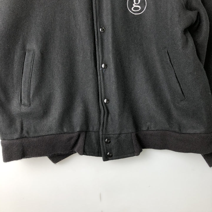 90'S AUBURN SPORTSWEAR Padded Wool Varsity Jacket, Made in USA, Men's XL Recycled wool black type Vintage Second Hand