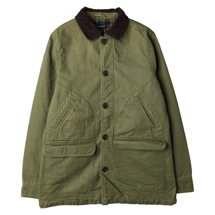 2000'S Lands' End Duck Hunting Jacket, Men's Size Small cotton Khaki type Vintage Second Hand