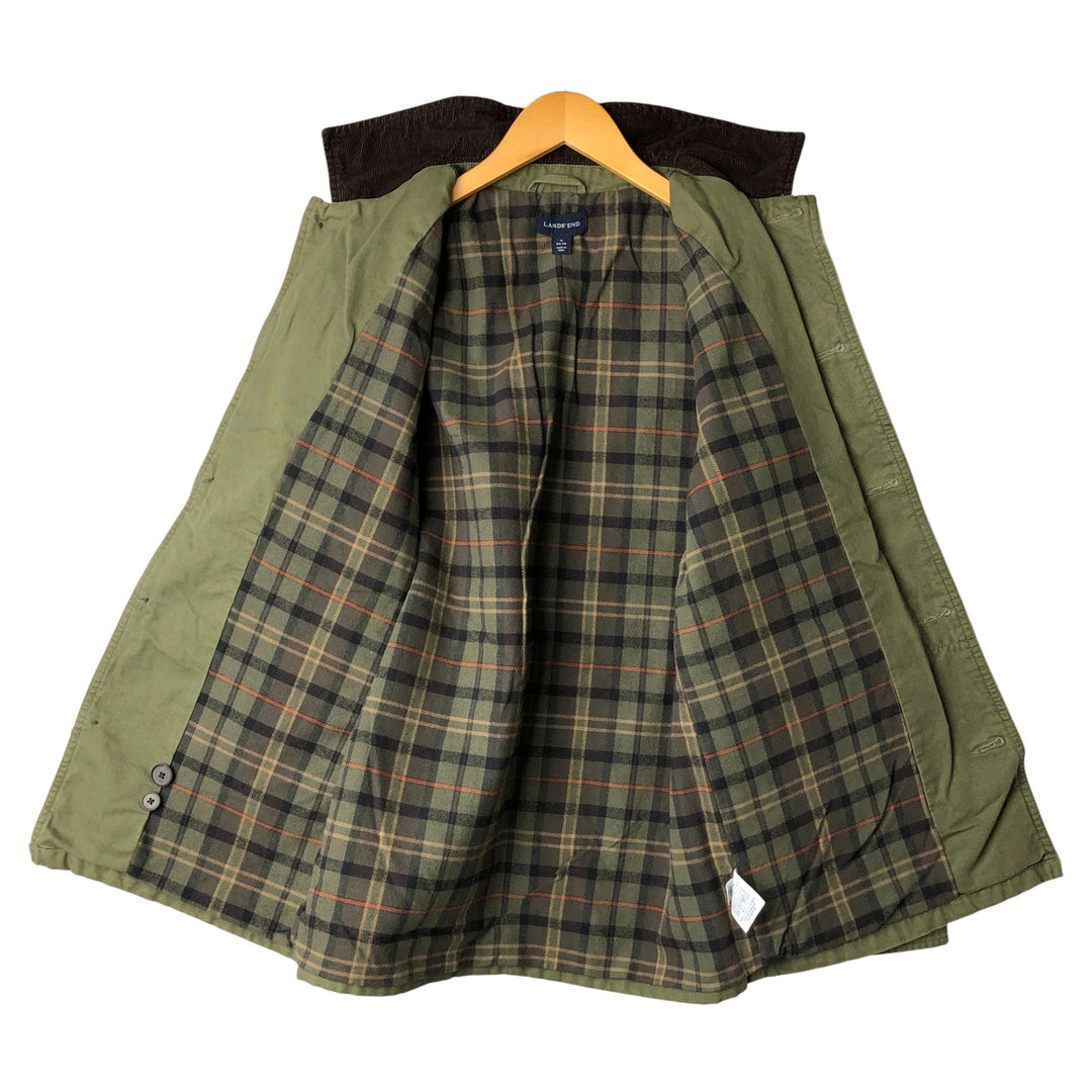 2000'S Lands' End Duck Hunting Jacket, Men's Size Small cotton Khaki type Vintage Second Hand