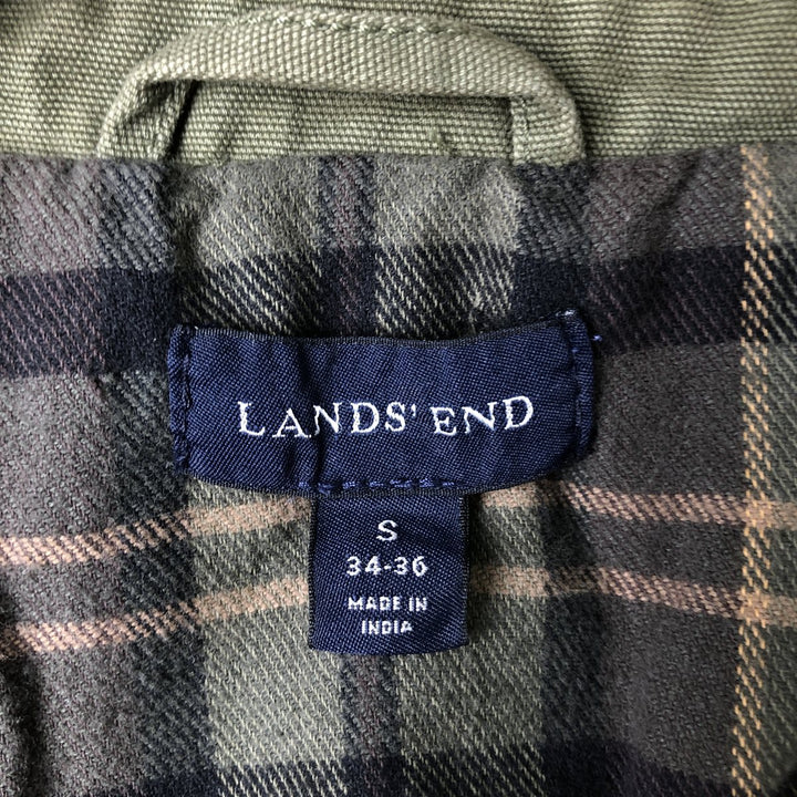 2000'S Lands' End Duck Hunting Jacket, Men's Size Small cotton Khaki type Vintage Second Hand