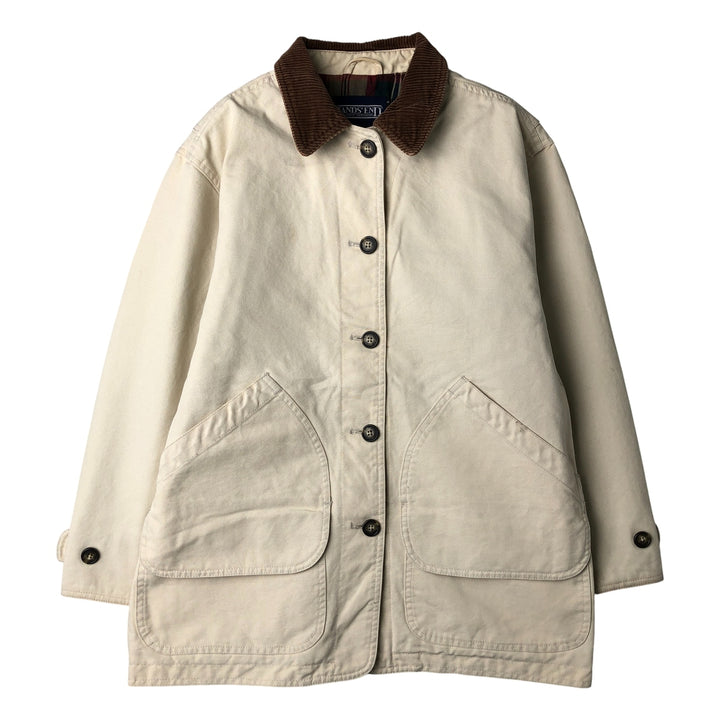 Vintage 80s-90'S Lands' End Duck Hunting Jacket, Women's Size Small cotton ivory Vintage Second Hand