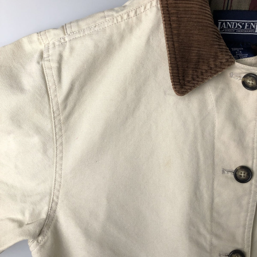 Vintage 80s-90'S Lands' End Duck Hunting Jacket, Women's Size Small cotton ivory Vintage Second Hand