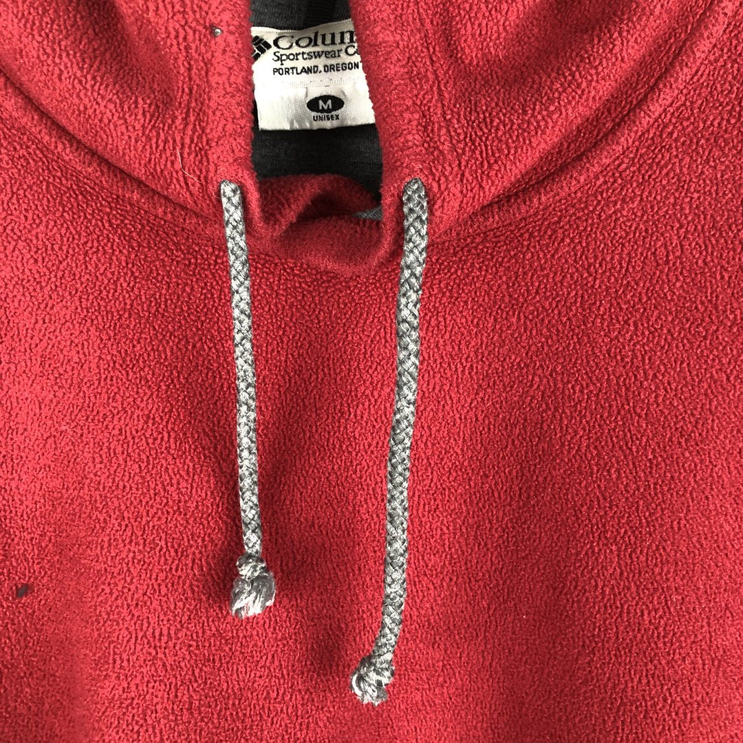 90s-00'S Columbia fleece pullover hoodie, men's size M unclear red type Vintage Second Hand
