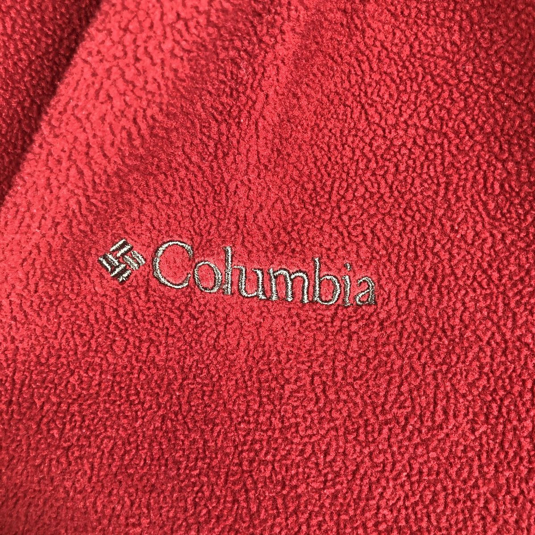 90s-00'S Columbia fleece pullover hoodie, men's size M unclear red type Vintage Second Hand