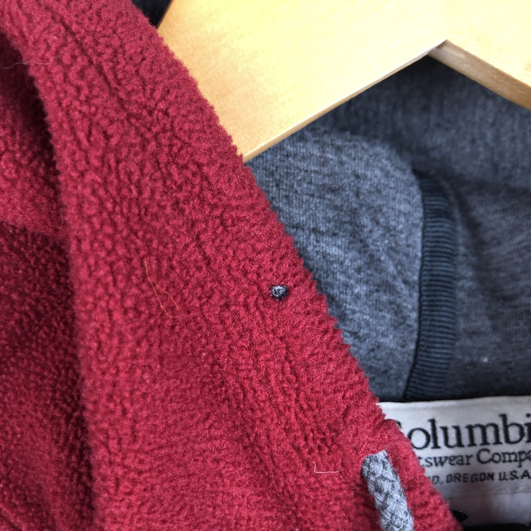 90s-00'S Columbia fleece pullover hoodie, men's size M unclear red type Vintage Second Hand