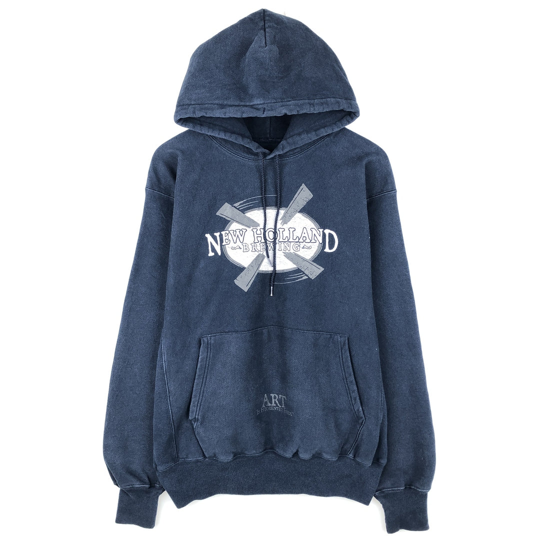 2000'S Champion PREMIUM REVERSE WEAVE Premium Reverse Weave Sweatshirt Pullover Hoodie, Men's Size M cotton navy blue type Vintage Second Hand