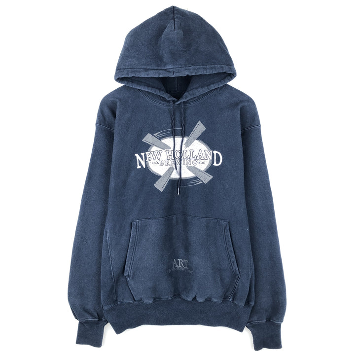 2000'S Champion PREMIUM REVERSE WEAVE Premium Reverse Weave Sweatshirt Pullover Hoodie, Men's Size M cotton navy blue type Vintage Second Hand