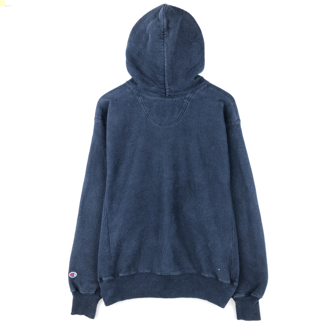 2000'S Champion PREMIUM REVERSE WEAVE Premium Reverse Weave Sweatshirt Pullover Hoodie, Men's Size M cotton navy blue type Vintage Second Hand
